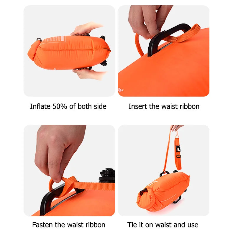 Naturehike Swimming Buoy Storage Dry Bag Adjustable Belt Flotation Bag 3 Layers Inflatable Waterproof Bag Swim Drifting Float