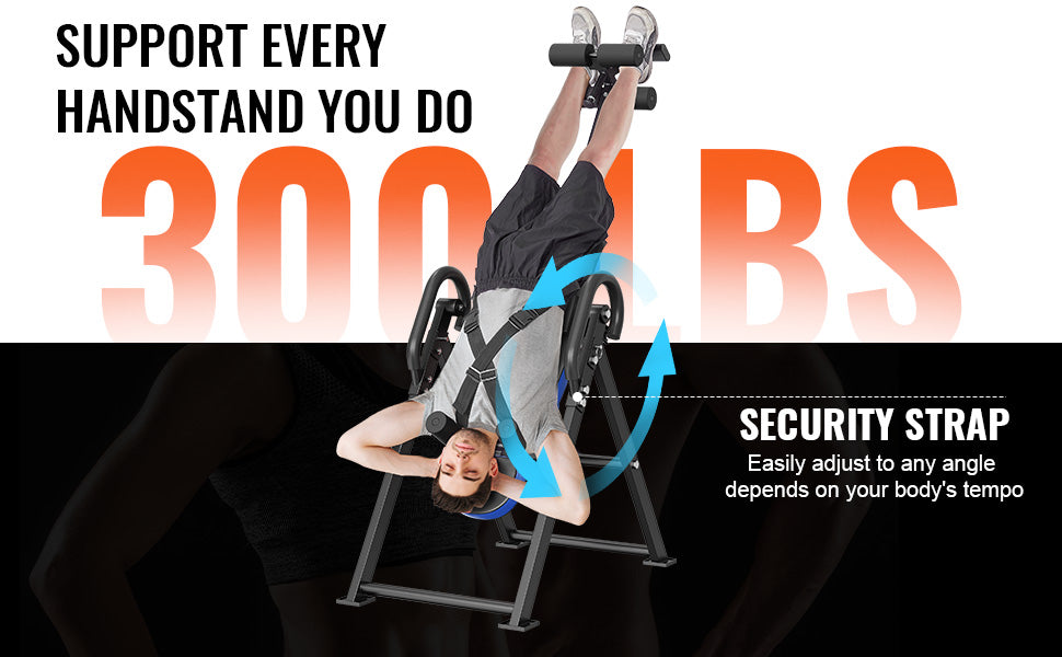 SucceBuy Inversion Table Heavy Duty Inversion Table Decompression Back Stretcher Machine Strength Training Equipment w/Headrest